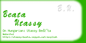 beata utassy business card